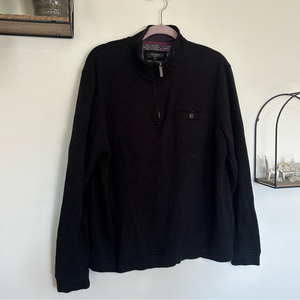Ted Baker London Black Valerio Sweater Half Zip Size‎ 6 XXL